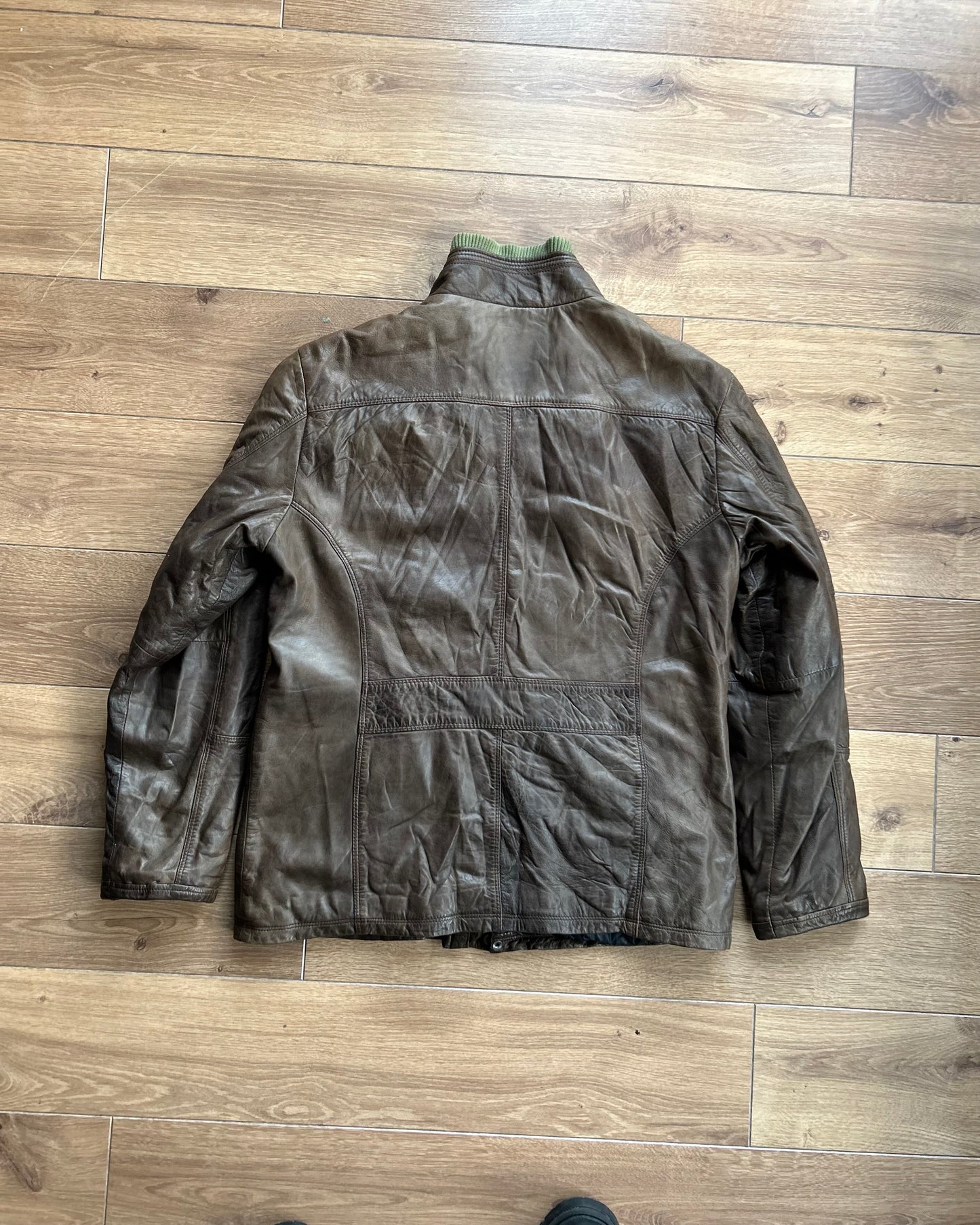 lindbergh brown lambs leather jacket.